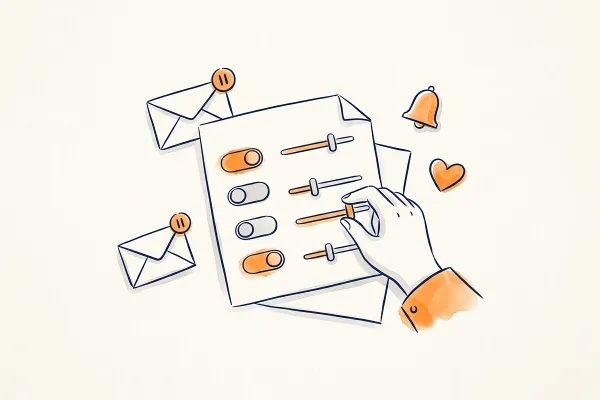 Centro preferenze email: esempi e pagina di disiscrizione