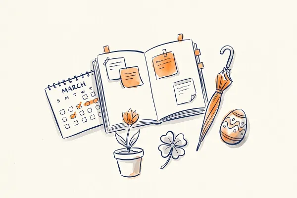 Idee newsletter marzo: 25 temi di primavera con oggetti