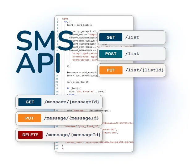 Connect to our SMS API
