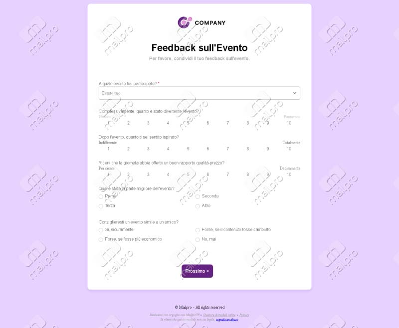 Feedback Post Evento