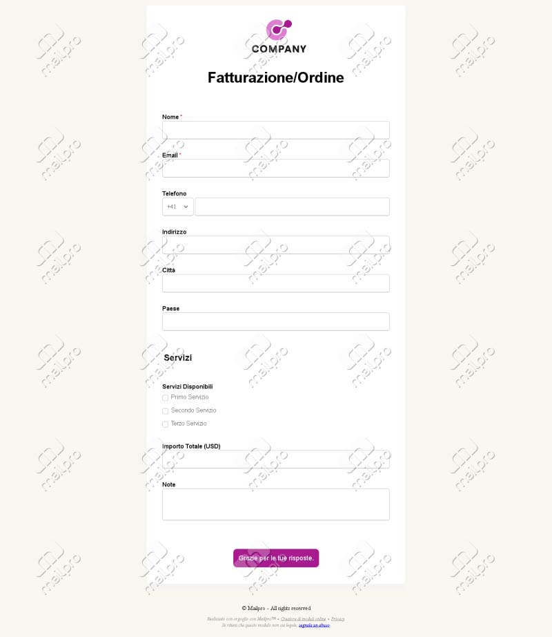Modulo di Fatturazione Online