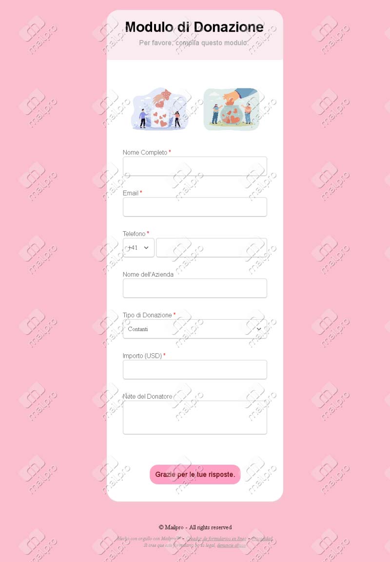Modulo Donazioni Online