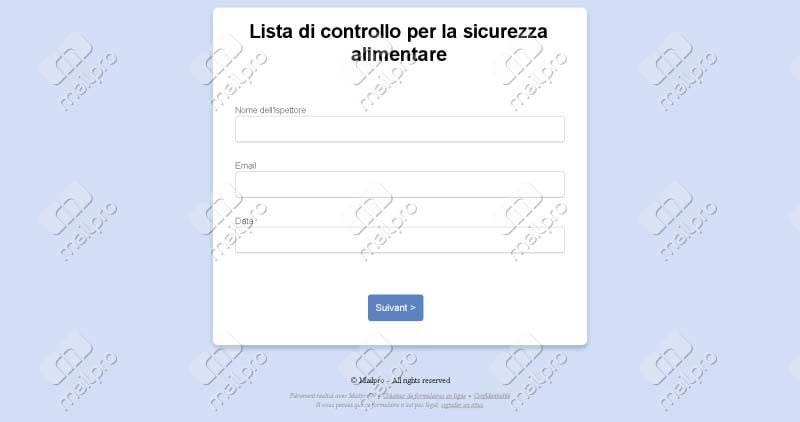 Checklist Sicurezza Alimentare