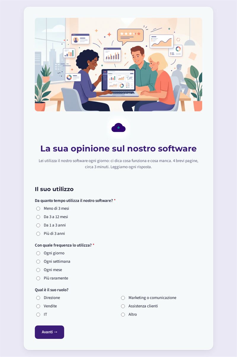 La sua opinione sul nostro software