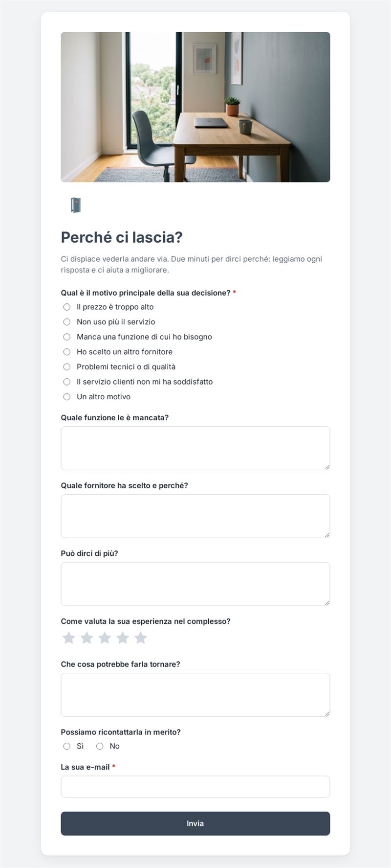 Perché ci lascia?