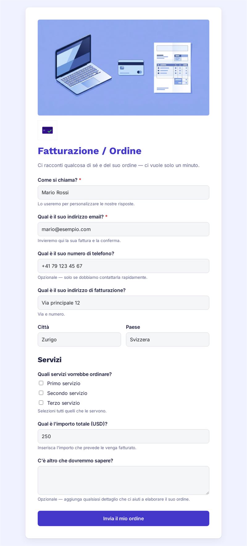 Modulo di Fatturazione Online