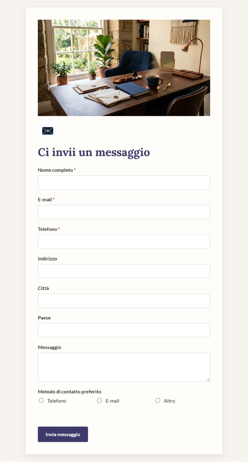 Modulo di contatto dettagliato