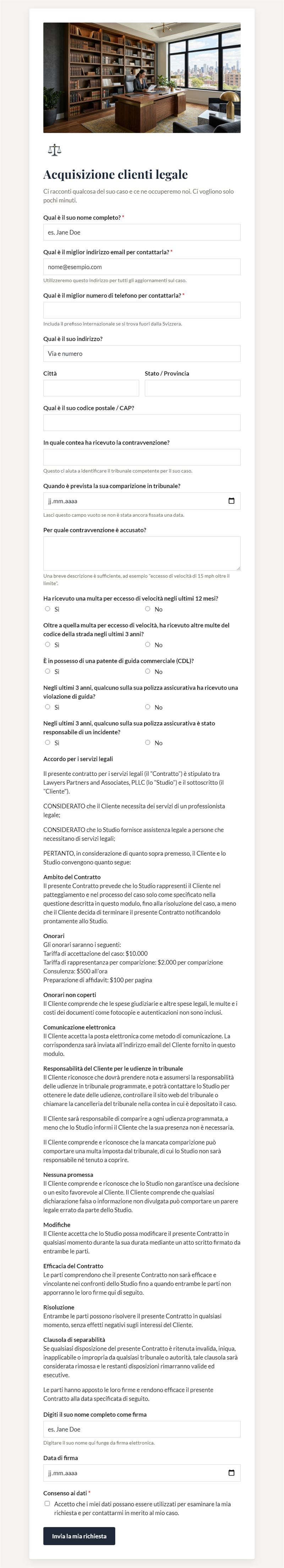 Onboarding Clienti Legali