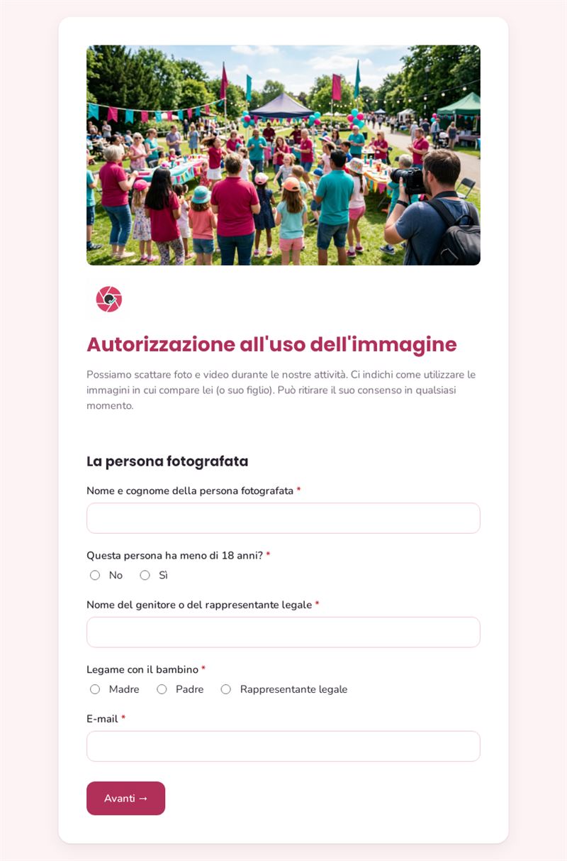 Autorizzazione all'uso dell'immagine