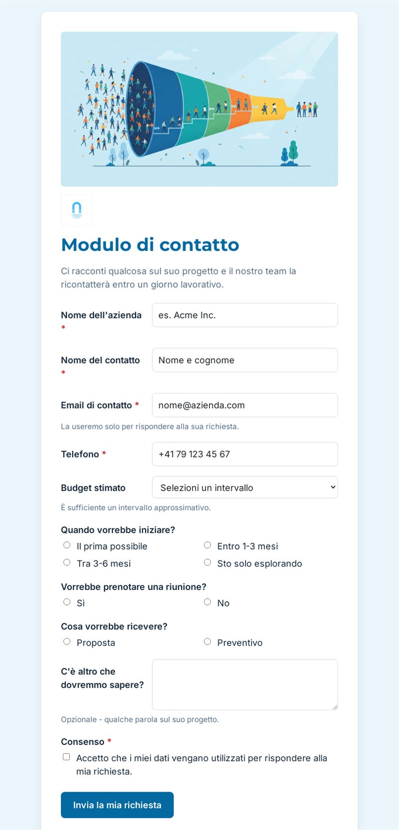 Modulo di Contatto Professionale