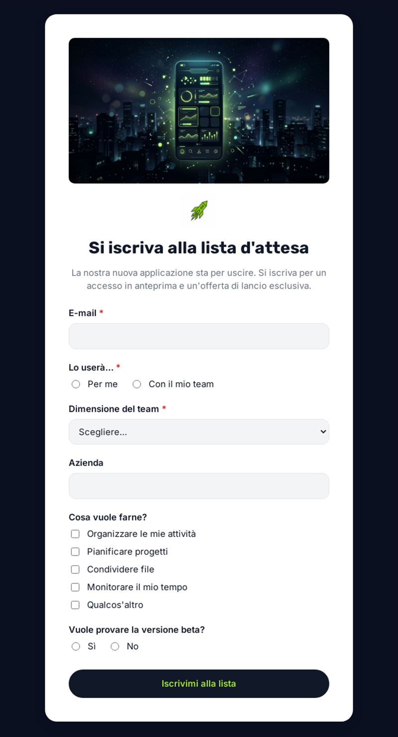Si iscriva alla lista d'attesa