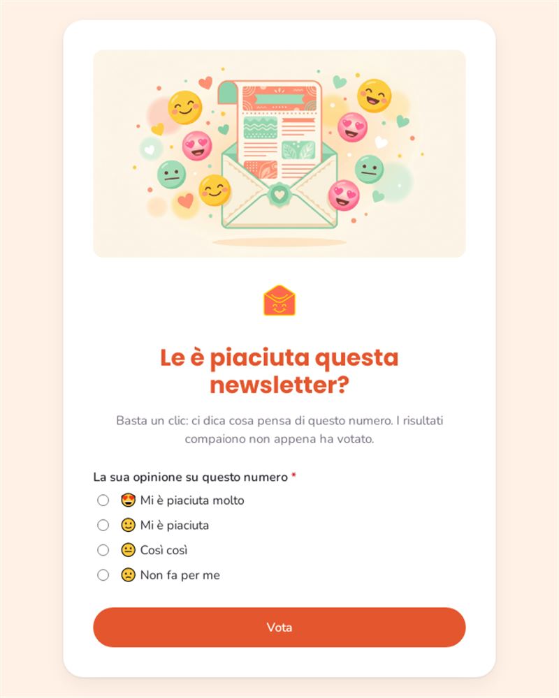 Le è piaciuta questa newsletter?