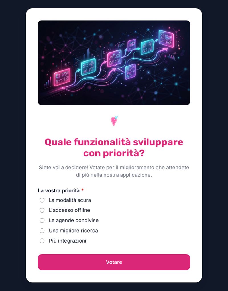 Quale funzionalità sviluppare con priorità?
