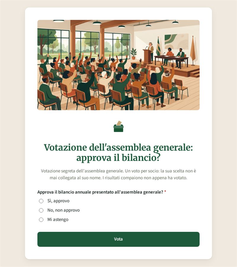 Votazione dell'assemblea generale