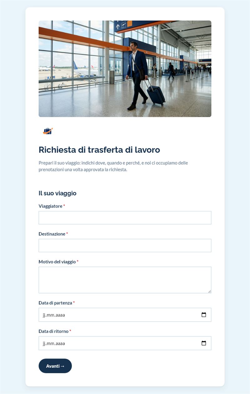 Richiesta di trasferta di lavoro