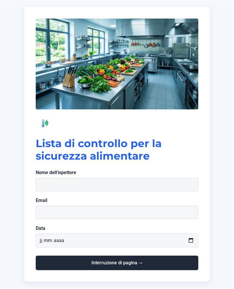 Checklist Sicurezza Alimentare