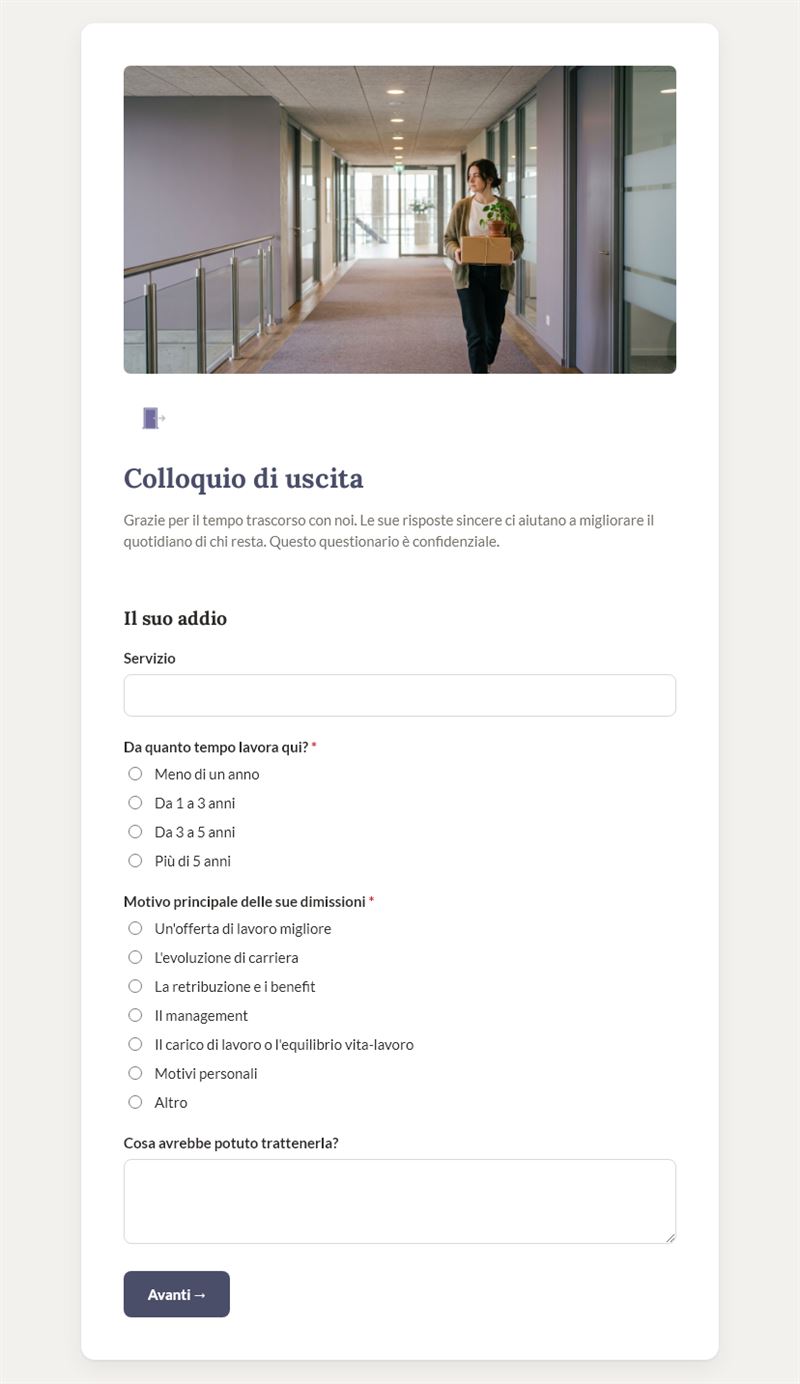 Colloquio di uscita