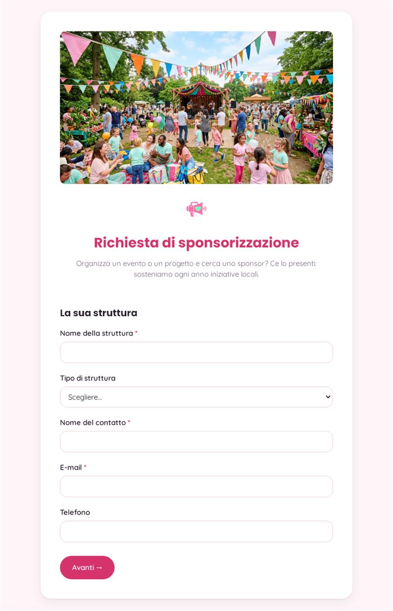 Richiesta di sponsorizzazione