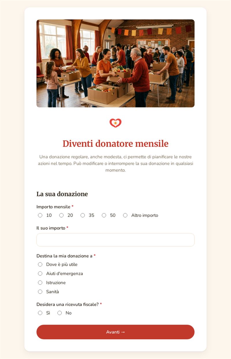 Diventi donatore mensile