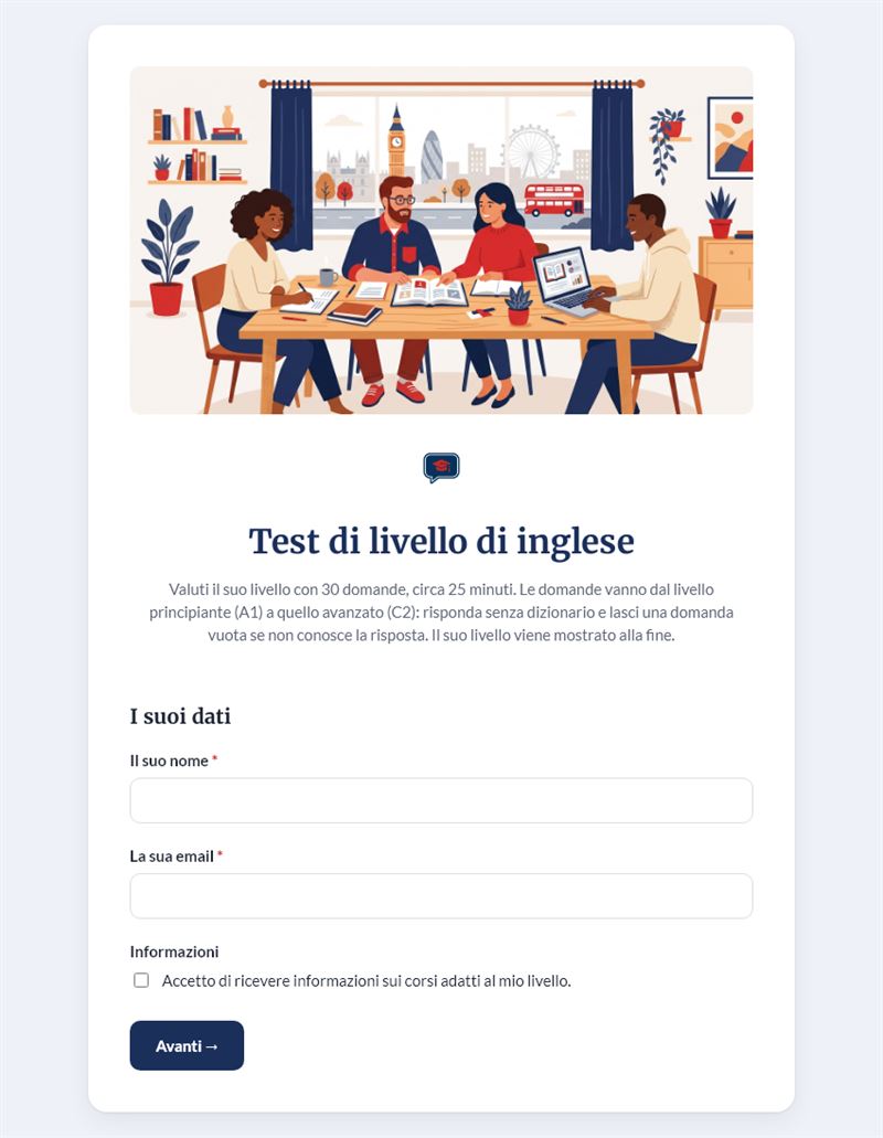 Test di livello di inglese