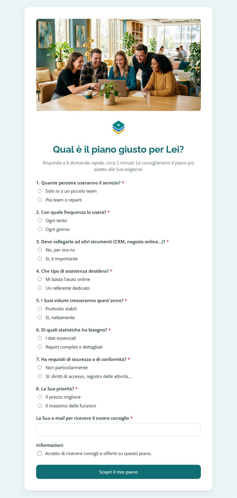 Qual è il piano giusto per Lei?