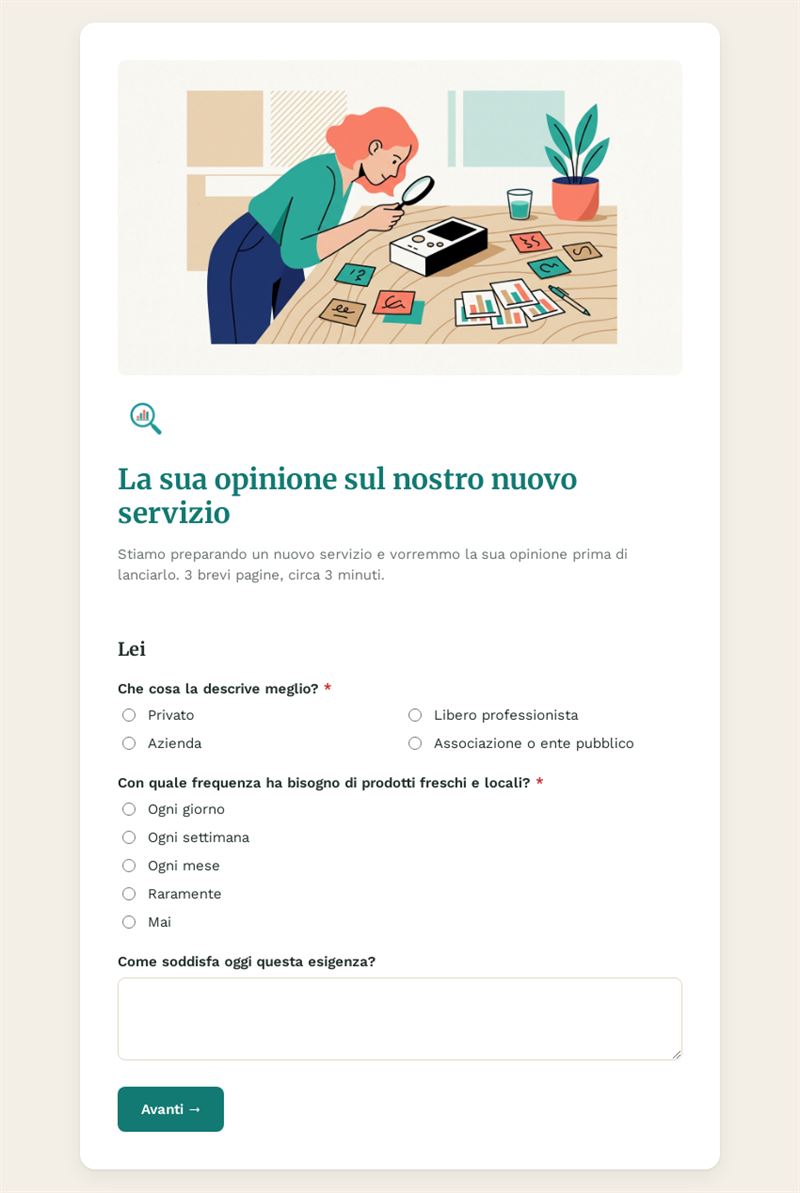 La sua opinione sul nostro nuovo servizio