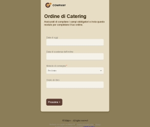 Ordine di Catering Online