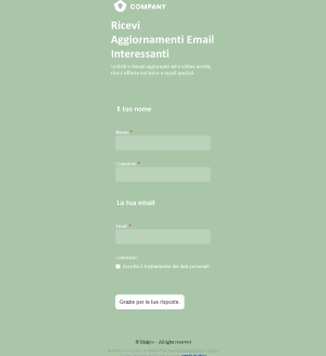Iscrizione Aggiornamenti Email