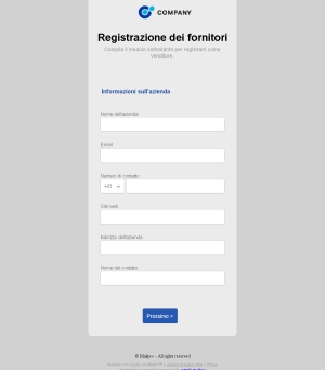 Modulo di Registrazione Fornitori