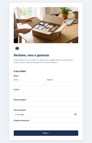 Reclamo, reso o garanzia