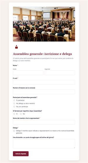 Assemblea generale: iscrizione e delega