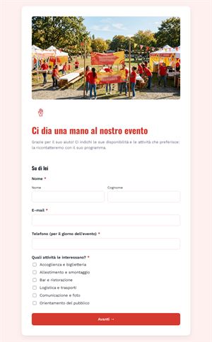 Ci dia una mano al nostro evento