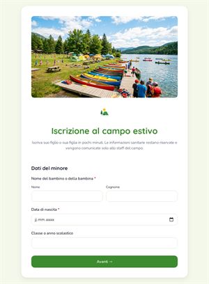 Iscrizione al campo estivo
