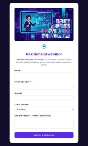 Iscrizione al webinar