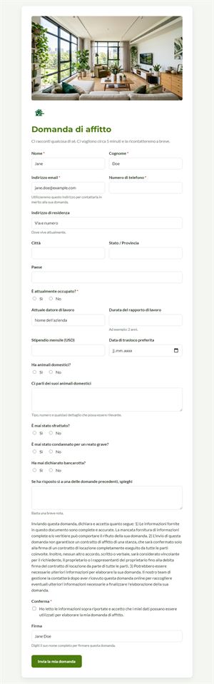 Richiesta Affitto Online