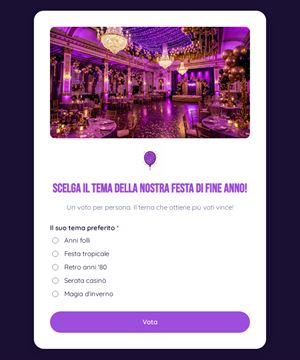 Scelga il tema della nostra festa di fine anno!