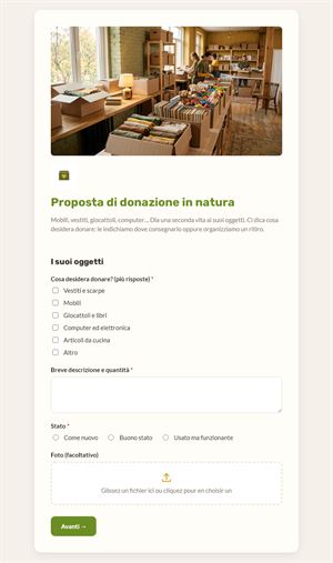 Proposta di donazione in natura