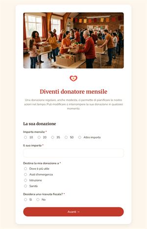 Diventi donatore mensile