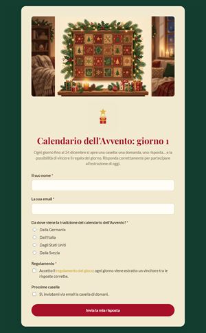 Calendario dell'Avvento: giorno 1