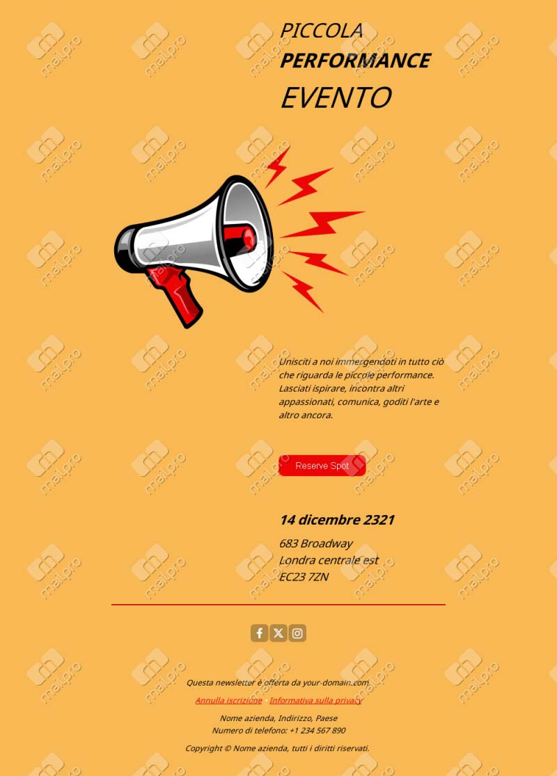 Template Email di Invito a Evento