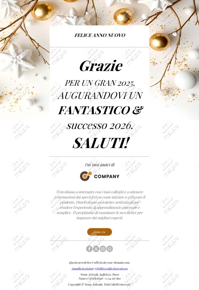 Auguri di Capodanno Email Template 2026