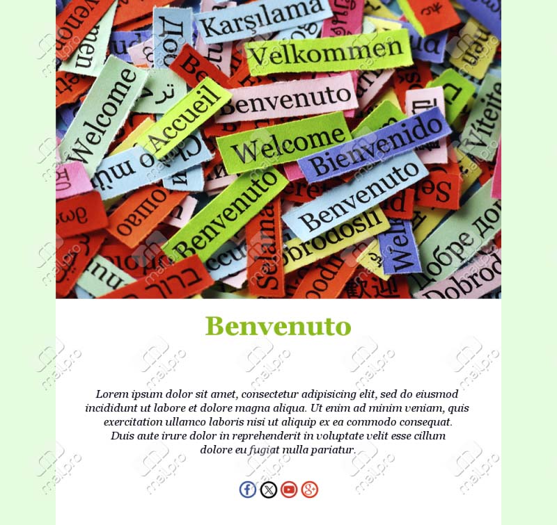 Modelli Email Benvenuto