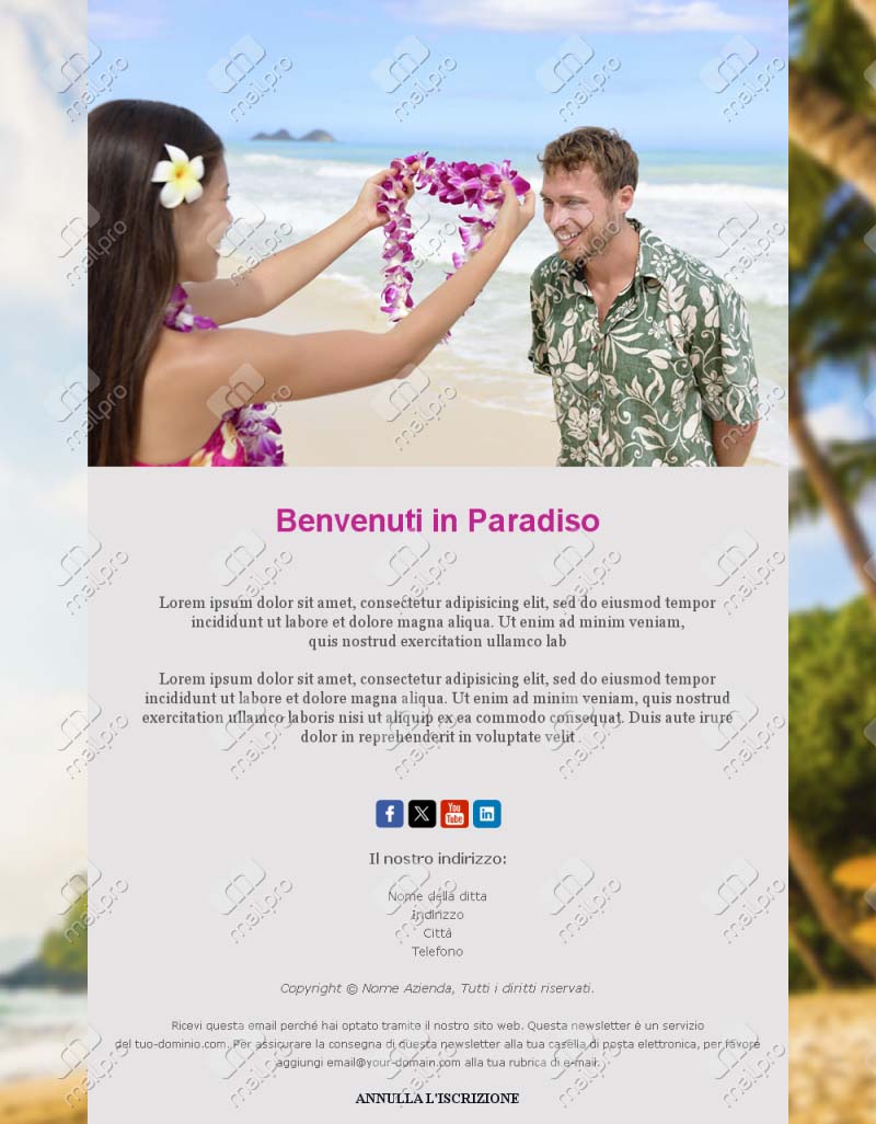Template Email Benvenuto Essenziale