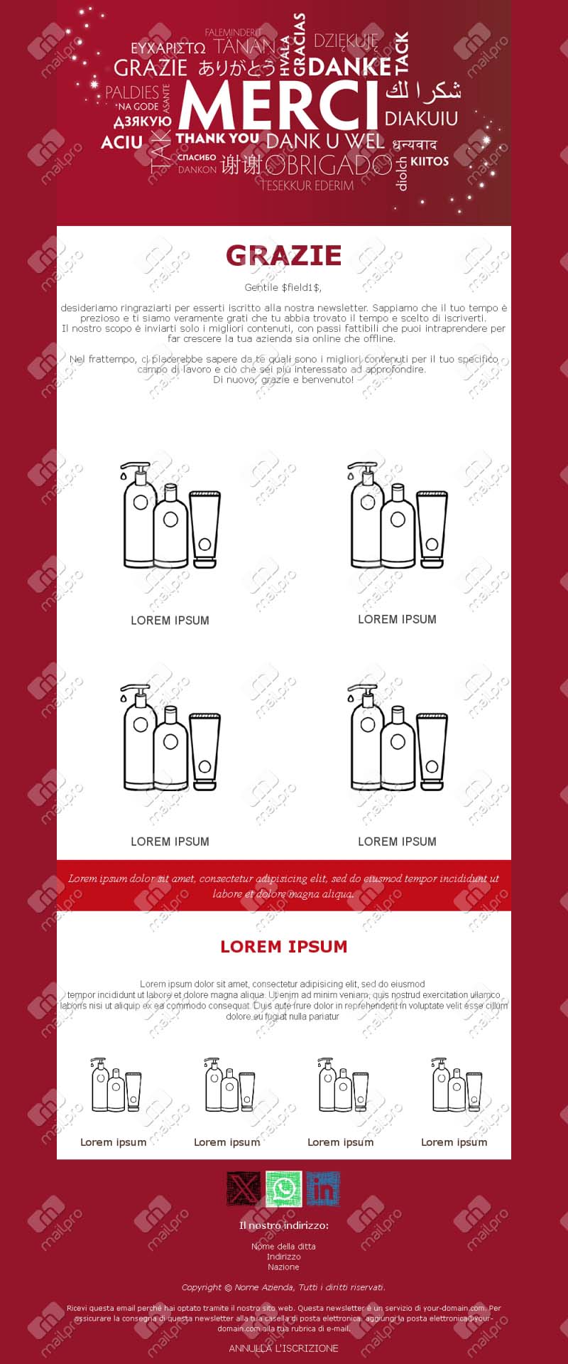 Email Template Grazie Iscrizione
