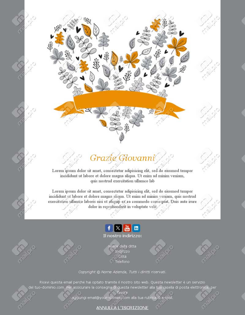 Modelli Email Benvenuto Serie