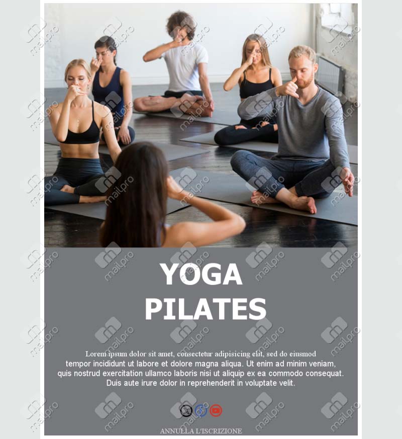 Modelli Email Yoga Pilates