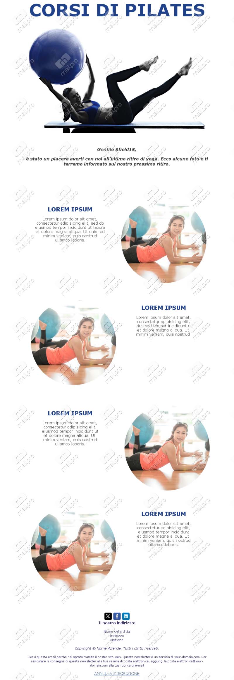 Template Email Calendario Scuola	