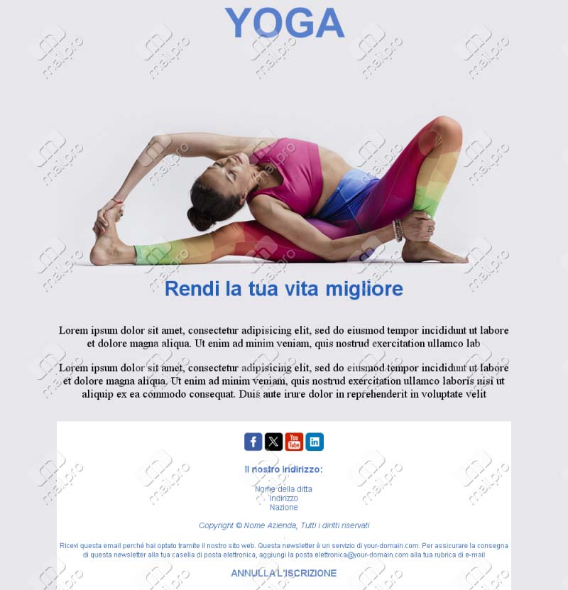 Template Email Yoga per Tutti	