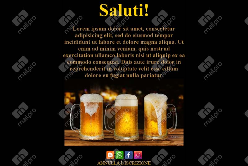 Template Email Menu Cocktail