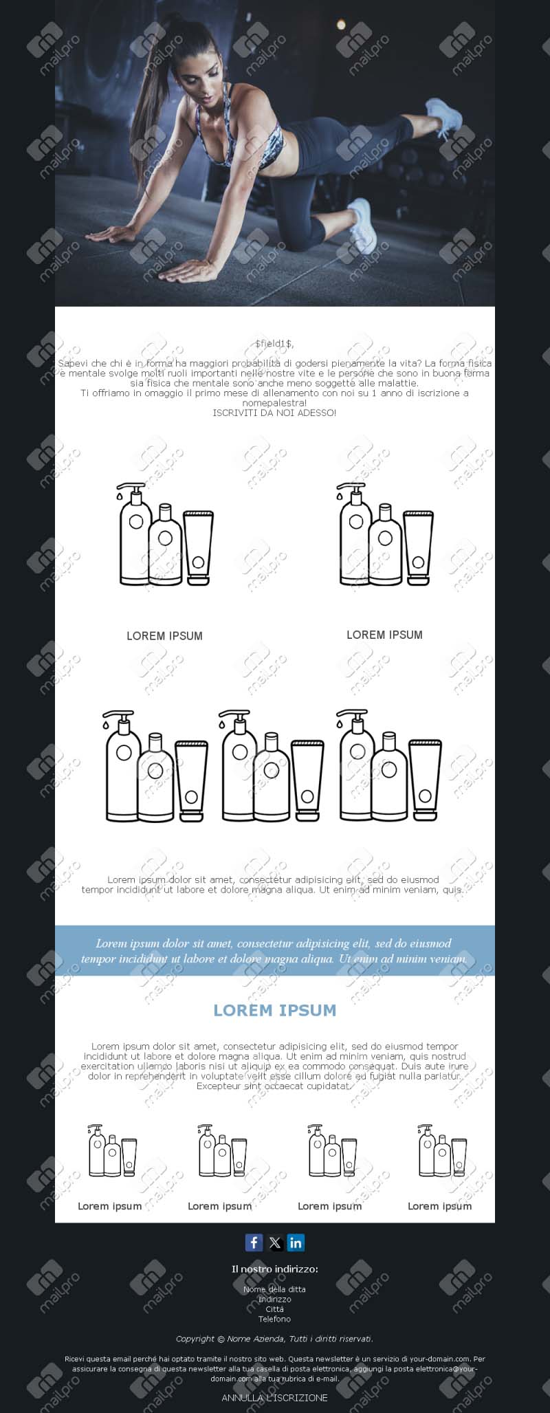 Template Email Fitness Journey